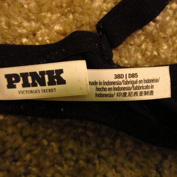 PINK by Victoria's Secret Black Wear Everywhere Push Up Bra Size 38D - Picture 5 of 5